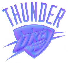 Oklahoma City Thunder Colorful Embossed Logo heat sticker