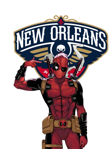 New Orleans Pelicans Deadpool Logo heat sticker