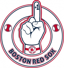 Number One Hand Boston Red Sox logo heat sticker