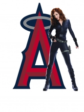 Los Angeles Angels of Anaheim Black Widow Logo heat sticker
