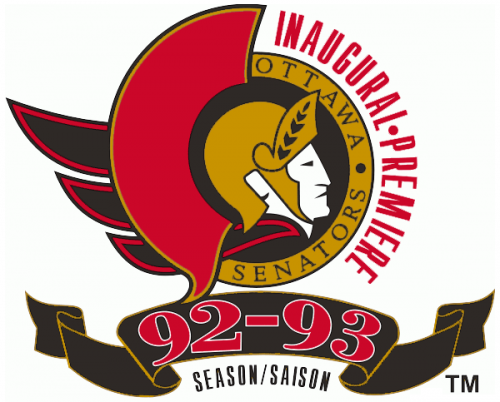 Ottawa Senators 1992 93 Anniversary Logo custom vinyl decal