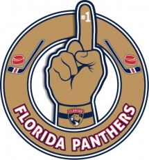 Number One Hand Florida Panthers logo heat sticker