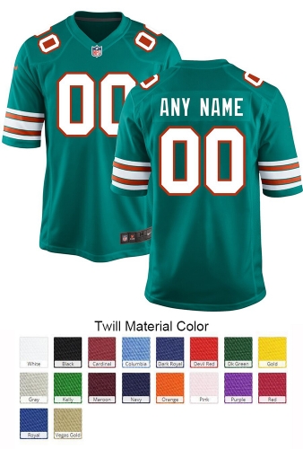 Miami Dolphins Custom Letter and Number Kits For Green Jersey Material Twill