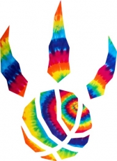 Toronto Raptors rainbow spiral tie-dye logo heat sticker