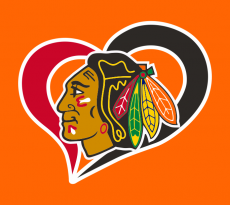 Chicago Blackhawks Heart Logo custom vinyl decal