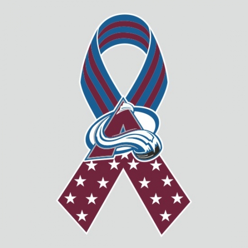 Colorado Avalanche Ribbon American Flag logo custom vinyl decal