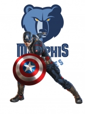 Memphis Grizzlies Captain America Logo heat sticker