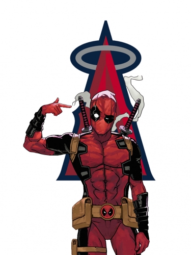 Los Angeles Angels of Anaheim Deadpool Logo heat sticker