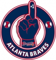 Number One Hand Atlanta Braves logo heat sticker