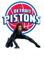 Detroit Pistons Black Widow Logo heat sticker