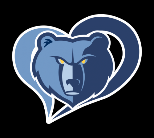 Memphis Grizzlies Heart Logo custom vinyl decal