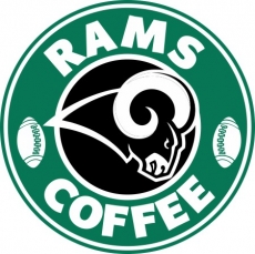 Los Angeles Rams starbucks coffee logo heat sticker