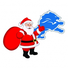 Detroit Lions Santa Claus Logo heat sticker