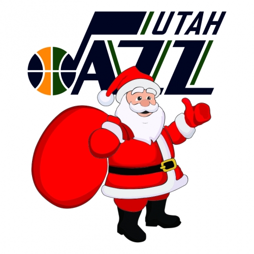 Utah Jazz Santa Claus Logo heat sticker