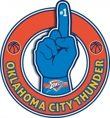 Number One Hand Oklahoma City Thunder logo heat sticker