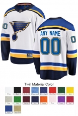 St. Louis Blues Custom Letter and Number Kits for Away Jersey Material Twill