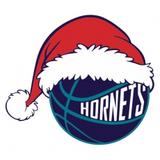 Charlotte Hornets Basketball Christmas hat logo heat sticker