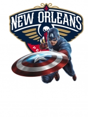 New Orleans Pelicans Captain America Logo heat sticker