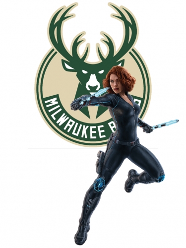 Milwaukee Bucks Black Widow Logo heat sticker