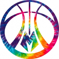 Milwaukee Bucks rainbow spiral tie-dye logo heat sticker