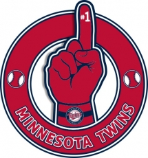 Number One Hand Minnesota Twins logo heat sticker