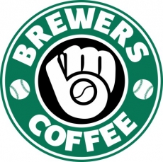 Milwaukee Brewers Starbucks Coffee Logo heat sticker