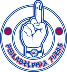Number One Hand Philadelphia 76ers logo custom vinyl decal