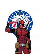 Philadelphia 76ers Deadpool Logo heat sticker