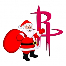 Houston Rockets Santa Claus Logo heat sticker