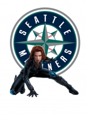Seattle Mariners Black Widow Logo custom vinyl decal