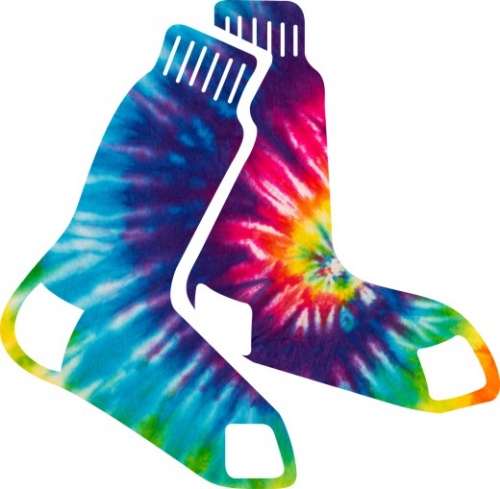 Boston Red Sox rainbow spiral tie-dye logo heat sticker