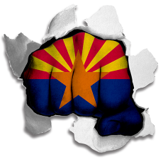 Fist Arizona State Flag Logo custom vinyl decal