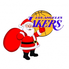 Los Angeles Lakers Santa Claus Logo heat sticker