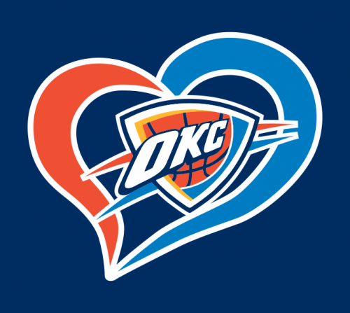 Oklahoma City Thunder Heart Logo custom vinyl decal