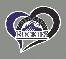 Colorado Rockies Heart Logo custom vinyl decal