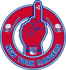 Number One Hand New York Rangers logo heat sticker