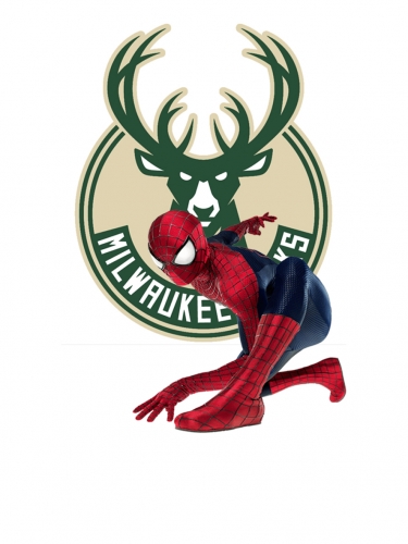 Milwaukee Bucks Spider Man Logo heat sticker