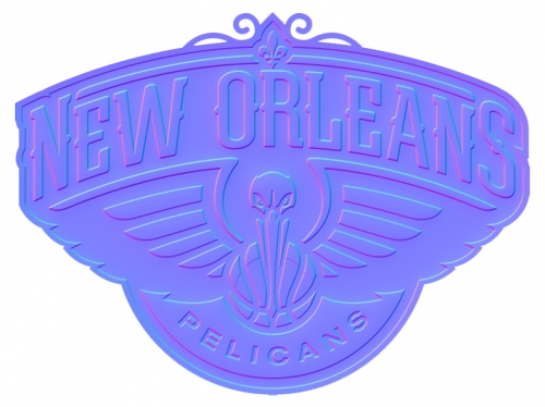 New Orleans Pelicans Colorful Embossed Logo custom vinyl decal