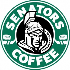 Ottawa Senators Starbucks Coffee Logo heat sticker