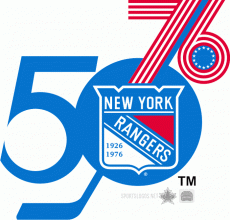 New York Rangers 1975 76 Anniversary Logo heat sticker