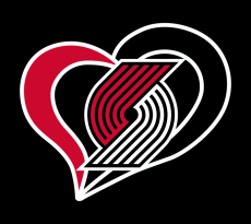 Portland Trail Blazers Heart Logo heat sticker