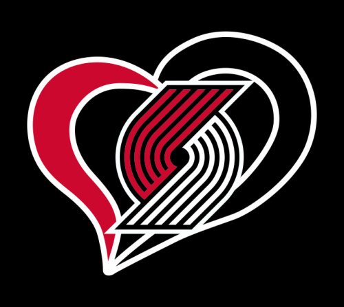 Portland Trail Blazers Heart Logo custom vinyl decal