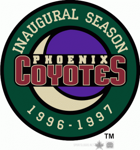 Arizona Coyotes 1996 97 Anniversary Logo 03 heat sticker