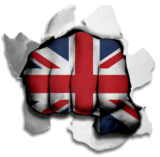 Fist United Kingdom Flags Logo heat sticker