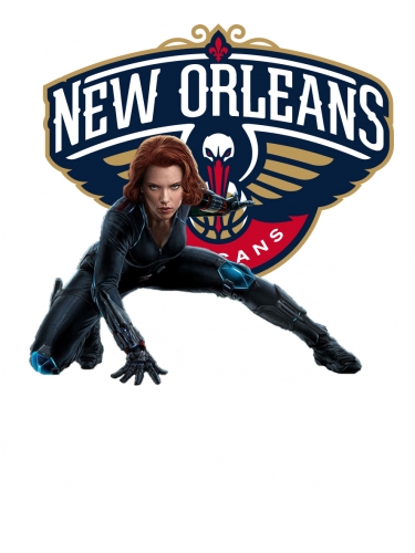 New Orleans Pelicans Black Widow Logo heat sticker