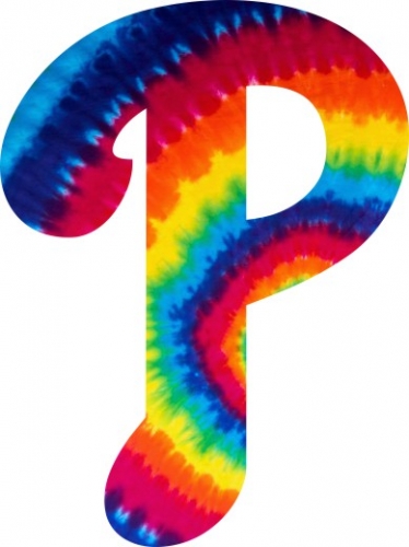 Philadelphia Phillies rainbow spiral tie-dye logo heat sticker