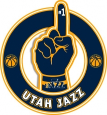 Number One Hand Utah Jazz logo heat sticker