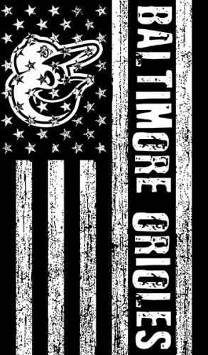 Baltimore Orioles Black And White American Flag logo custom vinyl decal