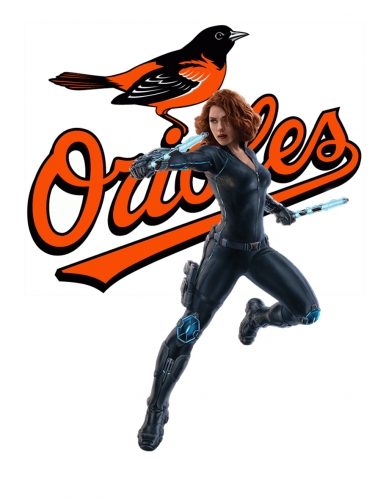 Baltimore Orioles Black Widow Logo heat sticker