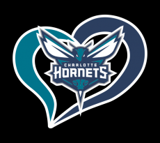 Charlotte Hornets Heart Logo heat sticker